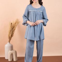 Stylo Bug Girls Ethnic Motifs Printed Regular Kurti with Pyjamas-picture-39