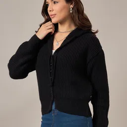 Roadster Women Ribbed Regular Winter Cardigan image 5