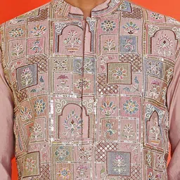 Jompers Men Ethnic Motifs Embroidered Kurta with Pyjama image 4