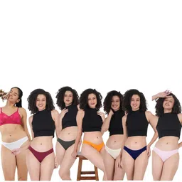 ORLIZEA Pack of 7 Women Low-Rise Cotton Blend Thongs-picture-28