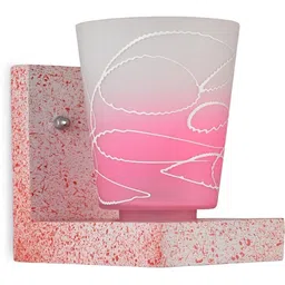 1ST TIME Pink & Pink Printed Wood Contemporary Rectangle Shaped Wall Lamp-picture-28