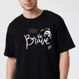 Fashnobic Men Dry Fit Typography Printed Round Neck Cotton Oversized T-shirt-picture-17