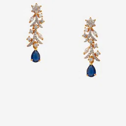 Kushal's Fashion Jewellery Sapphire Rhodium Gold-Plated CZ Party Jewellery Set image 4