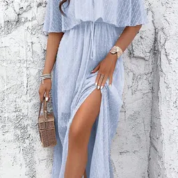 bebe Self Design Off-Shoulder Cape Sleeves Maxi Dress image 2