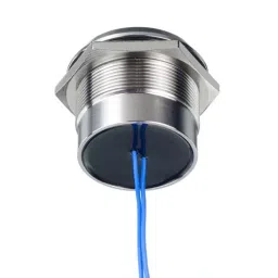 RS PRO Blue Panel Mount Indicator 12-24V AC/DC, Mounting Hole Size 30 mm, Termination Type Lead Wires, IP Rating IP67, IP69K, Model No 2538518 image 2