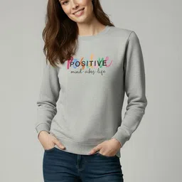 Calm Down Women Printed Sweatshirt image 3