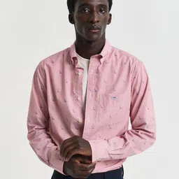 GANT Men Relaxed Fit Button-Down Collar Vertical Striped Cotton Casual Shirt-picture-35