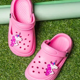 Toothless Unicorn Applique Detailed Perforated Clogs - Pink-picture-28