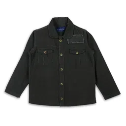 INFINITY Corduroy Cotton Woven Full Sleeves Abstract Patch Detailed Jacket - Olive Green-picture-30