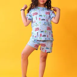 YK Girls Printed Pure Cotton Night suit-picture-55