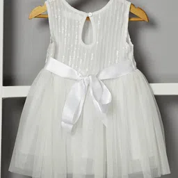 Budding Bees Sleeveless Sequins Embellished Dress - White image 3