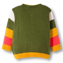 Doodle Poodle Knitted Full Sleeves Sweater Set With Jaquard Knit Design - Green image 3