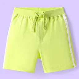 Babyhug Single Jersey Knit Shorts with Beach Theme Print Pack of 2 - Neon Green & Blue image 4