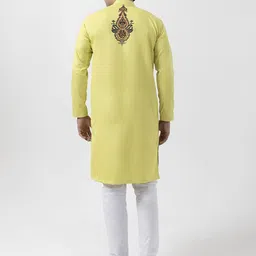 DEVOILER Floral Printed Band Collar Pure Cotton Straight Kurta image 2
