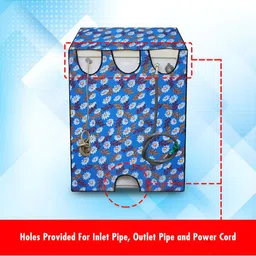 DREAM CARE Blue Printed Dustproof & Waterproof Front Loading Washing Machine Cover 7Kg image 5
