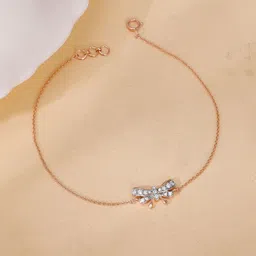 GIVA 18Kt Gold Bow Bracelet Diamond-image-82