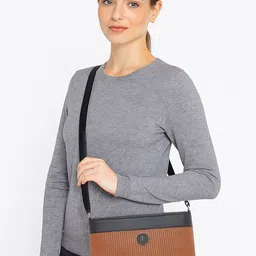 ESBEDA Women Shopper Dual-Tone Striped Sling Bag-image-90