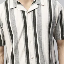 PRONK Men Opaque Striped Casual Shirt image 2
