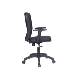 S J Corporation Amze Medium Back Executive Cushion Chair With Adjustable Arms- Black image 3
