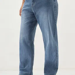 Urbano Fashion Men Loose Relaxed Fit Mid-Rise Light Fade Jeans-picture-7