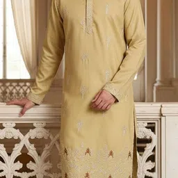 SZN Men Ethnic Motifs Embroidered Thread Work Kurta image 4