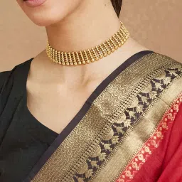 Fabindia Women Gold Metal Short Necklace-image-7