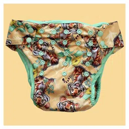 Elly Belly Reusable cloth diaper Button Closure Free Size (03 Months to 3 Years) - Tiger Printed-picture-19