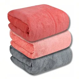 Fezora Grey & Orange 3 450 GSM Bath Towel-picture-15