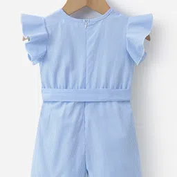 Mark & Mia Frill Sleeves Jumpsuit with Stripes - Blue & White image 2