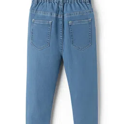 Babyhug Denim Full Length Washed Jeans With Stretch - Light Blue image 2