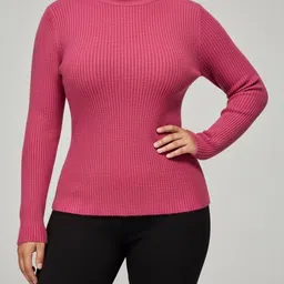 DELAN Women Ribbed Woollen Pullover-picture-36