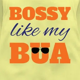 The Peppy Tend Family Theme Full Sleeves Bossy Like My Bua Text Printed Unisex Romper - Yellow image 4