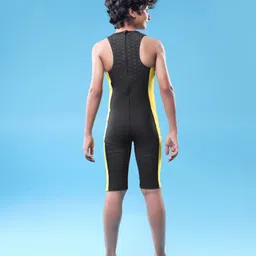 Pine Active Sleeveless Legged Swimsuit - Black & Yellow image 4