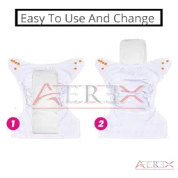 AEREX Reusable Baby 2 Cloth Diapers For 6 Months to 3 Years With 2 Insert Pads Leak Proof Washable Diapers For New Born Babies Adjustable Pocket Cloth Diaper Nappies (Red & Orange) image 4