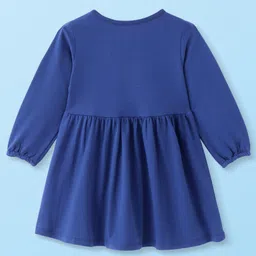 Doodle Poodle Cotton Single Jersey Full Sleeves Frocks with Rainbow & Floral Print Pack of 2 - Blue & Orange image 5