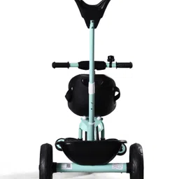 fab n funky Kids Tricycle with Removable Parental Handle & Cushion Seat -Sea Green|Plug & Play Wheels|Foldable Footrest| Sturdy & Durable Frame|Easy Assembling| Puncture Proof Tyres| Storage Basket| Activity Gift image 5