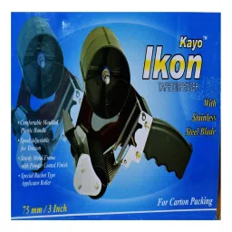 ikon Tape Dispenser 76 mm Size Black Metal Manual for Office, Home & School image 3