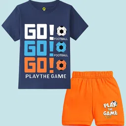 YK Boys Pack Of 2 Printed Round Neck T-Shirts With Shorts image 2