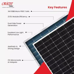 Orient Mono Perc/Bi-Facial Solar Panel 550 W Power 144 Half-Cut Cells Crystalline Silicon (1 Palette ), (Pack of 28) image 3