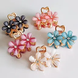 DIVASTRI Women Set of 3 Embellished Metal Hair Claw Clip-picture-21