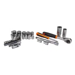 Bahco Standard Socket/Bit Set Imperial 1/4 & 3/8 inch with Ratchet 6 Point, S330AF (Set of 34 Pcs) image 5