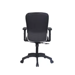 S J Corporation Amze Medium Back Executive Cushion Chair With Adjustable Arms- Black image 4