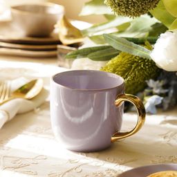 Pure Home and Living Purple & Gold-Toned Solid Ceramic Glossy Mugs Set of Cups and Mugs-picture-49
