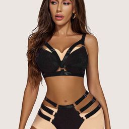 VAGHBHATT Sexy Strappy Underwire Push Up O Ring Linked Harness Baby Doll-picture-45
