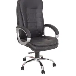 Caddy High Back Revolving office and Home Chair Black PU Leatherette CD173-image-93