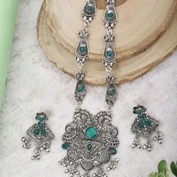 PUJVI American Diamond Stone-Studded & Beaded Jewellery Set-picture-36