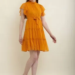 MUMRAA Flared Sleeve A-Line Dress image 5