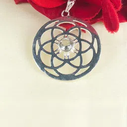 Zhupuk Silver-Plated Amethyst Studded Circular Pendants image 2