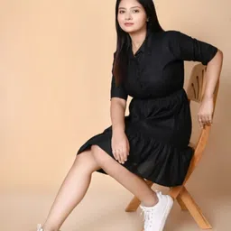 FairyTeller Shirt Collar Fit & Flare Dress image 4