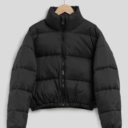 Stylecast X Kotty Women Mock Collar Solid Lightweight Puffer Jacket image 5